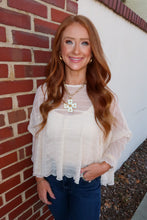 Load image into Gallery viewer, Ella Textured Cape Top- Cream
