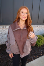 Load image into Gallery viewer, Turner Oversized Fleece Sweatshirt-Brown
