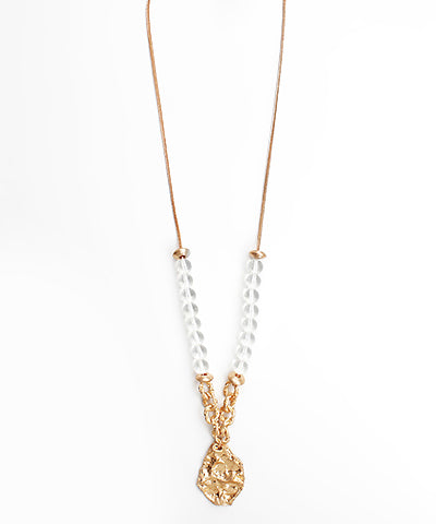 Glass Ball & Metal Pendant Mix Necklace