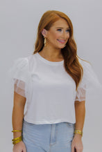 Load image into Gallery viewer, Enchanting Ruffle Sleeve Top- White
