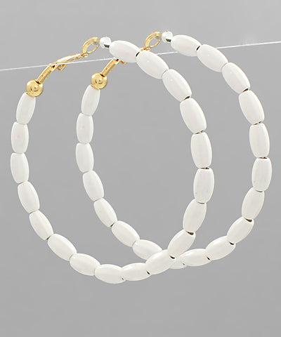 Rice Ball Beads Round Hoops