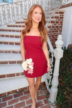 Load image into Gallery viewer, Wrapped Up Ribbon Mini Dress-Burgundy
