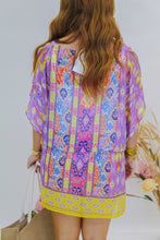 Load image into Gallery viewer, Aztec Print Chiffon Cover Up- Purple
