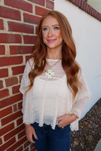 Load image into Gallery viewer, Ella Textured Cape Top- Cream
