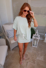 Load image into Gallery viewer, Anna Stripe Oversized Tee Set-Sage

