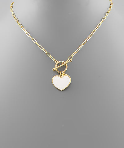 Epoxy Heart Toggle Necklace