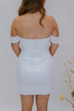 Load image into Gallery viewer, Forever Memories Off Shoulder Mini Dress- White

