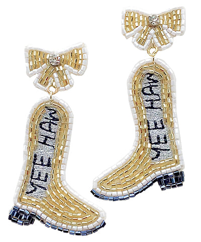 YEE HAW Beaded Boots Earrings