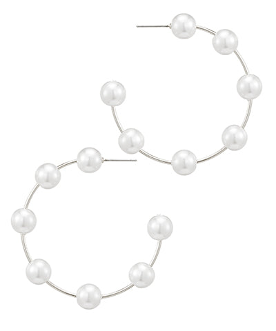 Pearl & Metal Open Hoops
