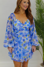 Load image into Gallery viewer, Monday Blues Floral Mini Dress- Royal
