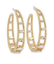 Load image into Gallery viewer, Pave Glass Layered Metal Hoops
