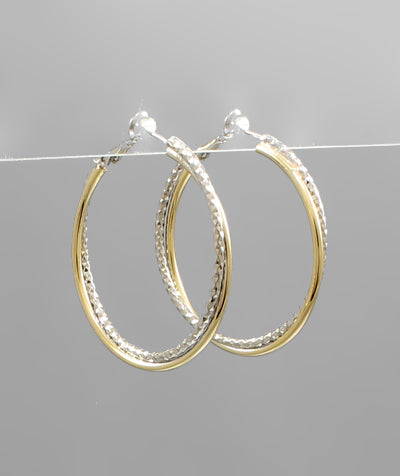 Textured & Crossed Hoops