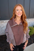 Load image into Gallery viewer, Turner Oversized Fleece Sweatshirt-Brown
