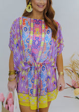 Load image into Gallery viewer, Aztec Print Chiffon Cover Up- Purple
