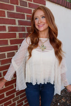 Load image into Gallery viewer, Ella Textured Cape Top- Cream
