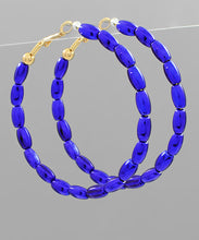 Load image into Gallery viewer, Rice Ball Beads Round Hoops
