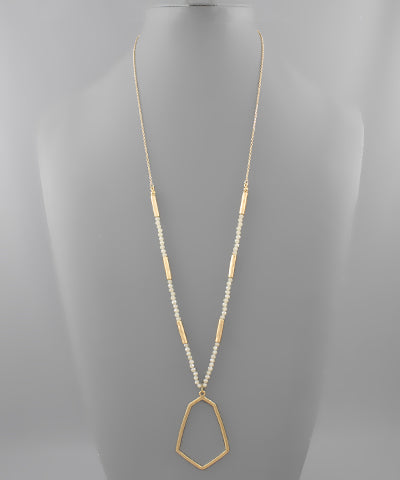 Hexagon & Glass Bead Necklace