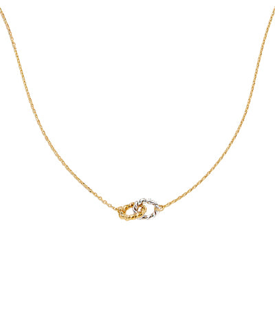 Double Oval Ring LinkPendant Necklace