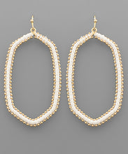 Load image into Gallery viewer, Raffia Wrapped Metal Ball Deco Hexagon Earrings
