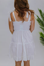 Load image into Gallery viewer, Shine Bright Smocked Mini Dress- White
