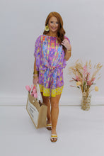 Load image into Gallery viewer, Aztec Print Chiffon Cover Up- Purple

