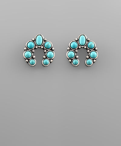 Squash Blossom Stone Earrings