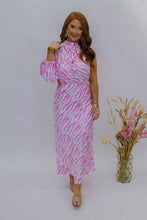 Load image into Gallery viewer, Wild Girl Satin Midi Dress- Pink
