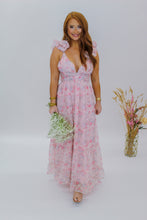 Load image into Gallery viewer, Rose Floral Pastel Romantic Maxi Dress
