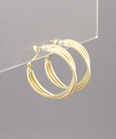 Gold Triple Hoop Earring