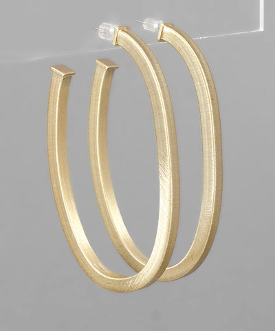 Scratched Oval Open Hoops