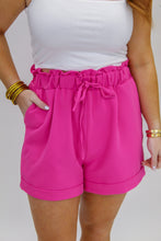 Load image into Gallery viewer, Dolly Ruffle Elastic Waist Shorts- Hot Pink
