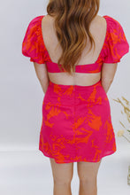 Load image into Gallery viewer, Santorini Floral Mini Dress- Orange Fuchsia
