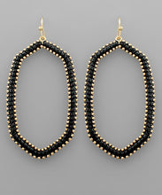 Load image into Gallery viewer, Raffia Wrapped Metal Ball Deco Hexagon Earrings
