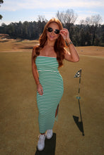 Load image into Gallery viewer, Carsen Strapless Midi Dress-Green/White
