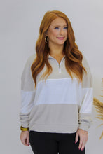 Load image into Gallery viewer, Brandy Collared Pullover Sweatshirt- Khaki
