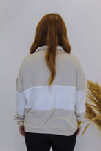 Load image into Gallery viewer, Brandy Collared Pullover Sweatshirt- Khaki
