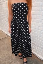 Load image into Gallery viewer, Claire Polka Dot Strapless Dress
