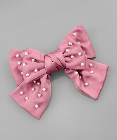 Pearl Ribbon Hair Clip