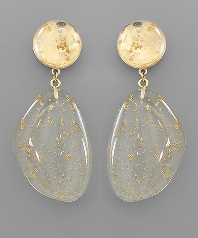 Gold Flake Acrylic Geometric Earrings