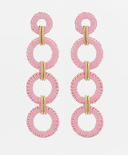 Load image into Gallery viewer, Wrapped Raffia Circle 4 Drop Earrings
