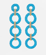Load image into Gallery viewer, Wrapped Raffia Circle 4 Drop Earrings
