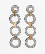 Load image into Gallery viewer, Wrapped Raffia Circle 4 Drop Earrings
