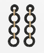 Load image into Gallery viewer, Wrapped Raffia Circle 4 Drop Earrings
