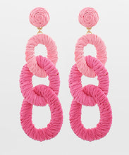 Load image into Gallery viewer, 2- Tone Raffia Circle Link Earrings
