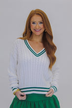 Load image into Gallery viewer, Tee Time Varsity Knit Sweater
