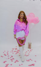 Load image into Gallery viewer, Busy Babe Oversized Satin Button Down- Pink
