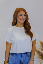 Load image into Gallery viewer, Hold Onto Faux Leather Crop- White
