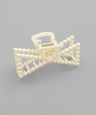 Pearl Ribbon Shape Claw Hair Clip