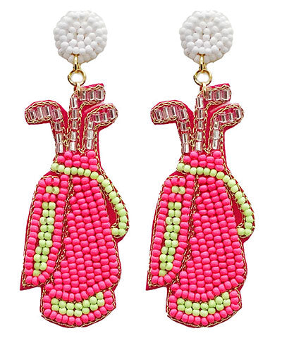 Beaded Caddy Golf Bag Earrings