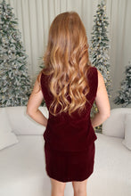 Load image into Gallery viewer, Joy Velvet Mini Skirt- Burgundy
